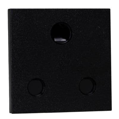 Varilight DRP15AB DataGrid Black 1 Gang 15A Round Pin Socket (2 DataGrid Spaces)