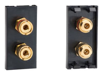 Varilight DSP2B DataGrid Black Speaker Module (2 gold banana or cable binding posts) (1 Space)