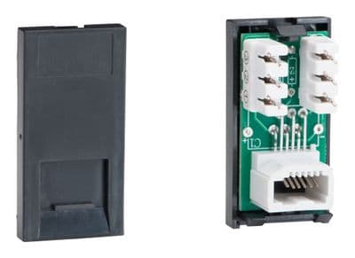 Varilight DTSB DataGrid Black Telephone Slave (Extension) Socket (1 DataGrid Space)