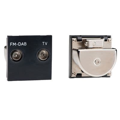Varilight DTVFMB DataGrid Black 2 Gang Diplex Module/ TV/FM (2 DataGrid Spaces)