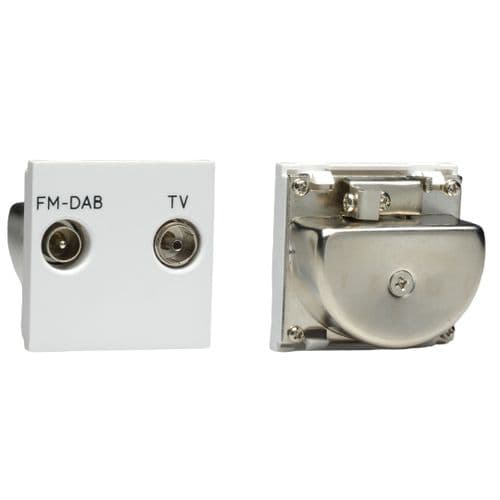 Varilight DTVFMW DataGrid White 2 Gang Diplex Module/ TV/FM (2 DataGrid Spaces)