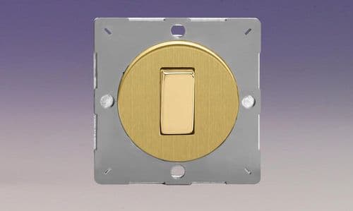 Varilight EG1B Euro Brushed Brass VariGrid 1 Gang 10A 1 or 2 Way Rocker Light Switch