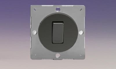 Varilight EG1I Euro Iridium Black VariGrid 1 Gang 10A 1 or 2 Way Rocker Light Switch