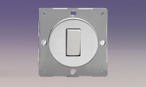 Varilight EG1S Euro Brushed Steel VariGrid 1 Gang 10A 1 or 2 Way Rocker Light Switch