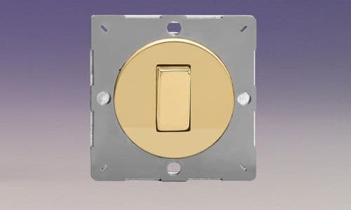 Varilight EG1V Euro Polished Brass VariGrid 1 Gang 10A 1 or 2 Way Rocker Light Switch