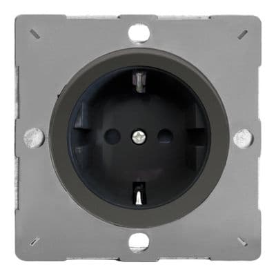 Varilight EG5FBI Euro Iridium Black VariGrid 1 Gang 16A Flush Socket with Schuko Earth