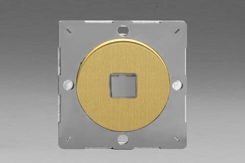 Varilight EGD1B European VariGrid Brushed Brass 1 Gang Keystone Data Plate