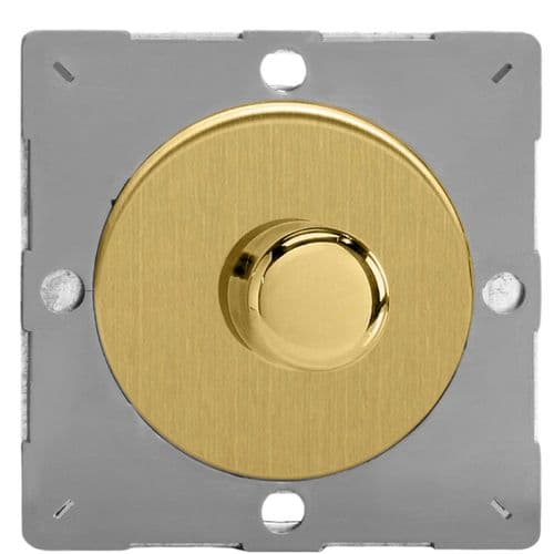 Varilight EGKP101B Euro VariGrid Brushed Brass 1 Gang 2W V-Com Push On/Off LED Dimmer 100W