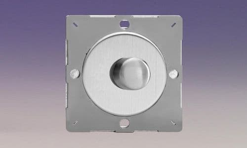 Varilight EGKP1S Euro Brushed Steel VariGrid 1 Gang 2-Way Push-On/Off LED Dimmer 15-180W