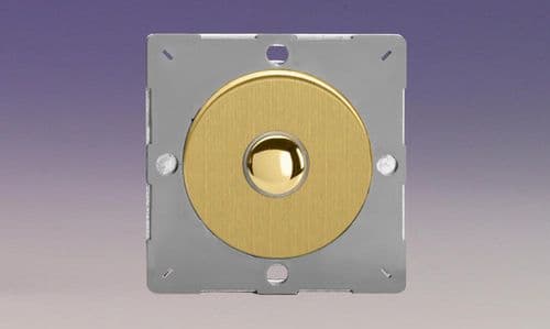 Varilight EGP1B Euro Brushed Brass VariGrid 1 Gang 6A 1 or 2 Way Push-On/Off Impulse Switch