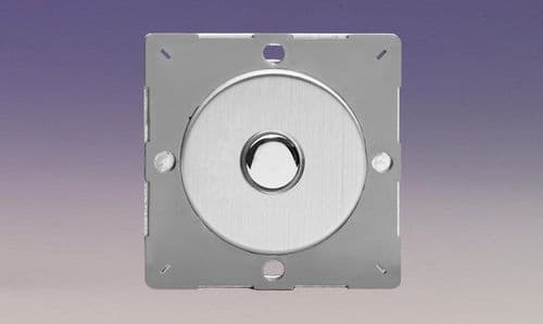 Varilight EGP1S Euro Brushed Steel VariGrid 1 Gang 6A 1 or 2 Way Push-On/Off Impulse Switch
