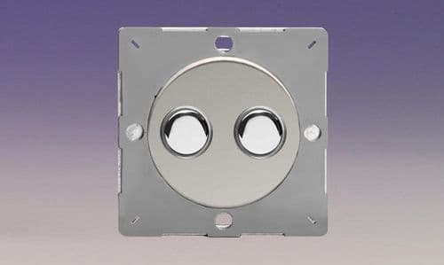 Varilight EGP2C Euro Polished Chrome VariGrid 2 Gang 6A 1 or 2 Way Push-On/Off Impulse Switch