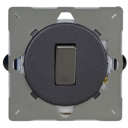 Varilight EGR1Y.MB Euro VariGrid Matt Black 1 Gang 6A 1 Way Push-to-Make Retractive Switch