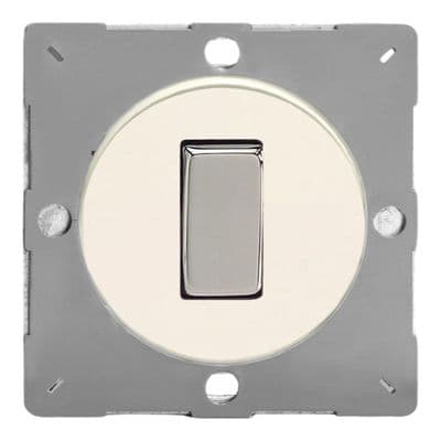 Varilight EGR1Y.MW Euro VariGrid Matt White 1 Gang 6A 1 Way Push-to-Make Retractive Switch