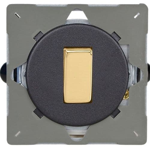 Varilight EGR1YV.MB Euro VariGrid Matt Black 1 Gang 6A 1 Way Push-to-Make Retractive Switch