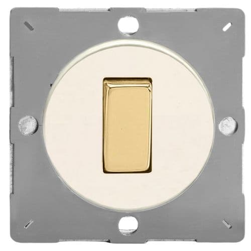 Varilight EGR1YV.MW Euro VariGrid Matt White 1 Gang 6A 1 Way Push-to-Make Retractive Switch