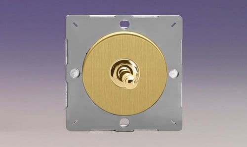 Varilight EGT1B Euro Brushed Brass VariGrid 1 Gang 10A 1 or 2 Way Toggle Light Switch