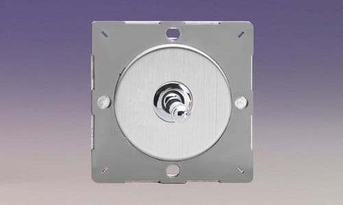 Varilight EGT1S Euro Brushed Steel VariGrid 1 Gang 10A 1 or 2 Way Toggle Light Switch