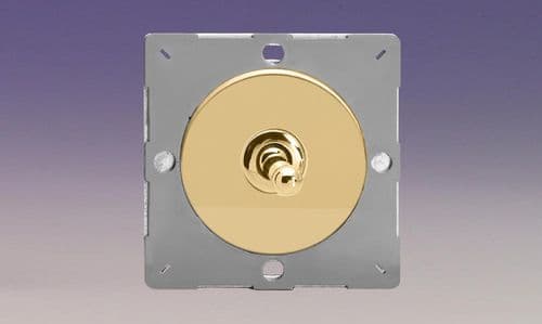 Varilight EGT1V Euro Polished Brass VariGrid 1 Gang 10A 1 or 2 Way Toggle Light Switch