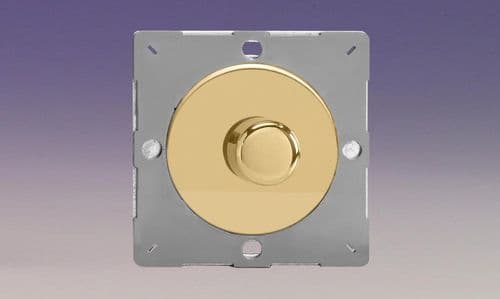 Varilight EGTP1V Euro Polished Brass VariGrid 1 Gang 2-Way Push-On/Off Dimmer 60-400W V-Dim