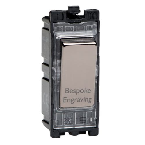Varilight G100PI.E PowerGrid Module Iridium 10A Multi-Way Push Retractive Switch Bespoke Engraving