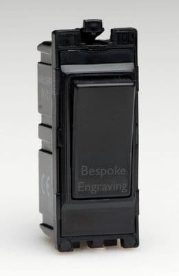 Varilight G102SB.E PowerGrid Module Black 10A 2 Way Switch Bespoke Engraving