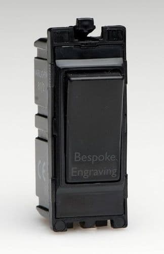 Varilight G102SB.E PowerGrid Module Black 10A 2 Way Switch Bespoke Engraving