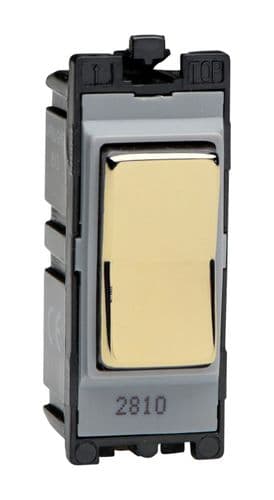 Varilight G102SRV Powergrid Module Brass 10A 2-Way On & Off Retractive Light Switch