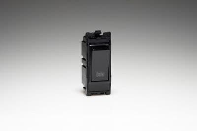 Varilight G201DB.BR PowerGrid Module Black 20A 1-Way Double Pole Switch 'Boiler'