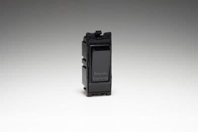 Varilight G201DB.E PowerGrid Module Black 20A 1-Way Double Pole Switch Bespoke Engraving