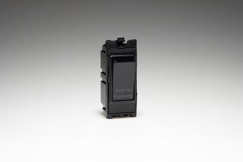 Varilight G201DB.E PowerGrid Module Black 20A 1-Way Double Pole Switch Bespoke Engraving
