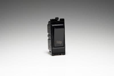 Varilight G201DB.FG PowerGrid Module Black 20A 1-Way Double Pole Switch 'Fridge'
