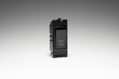 Varilight G201DB.MW PowerGrid Module Black 20A 1-Way Double Pole Switch 'Microwave'
