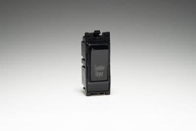 Varilight G201DB.TD PowerGrid Module Black 20A 1-Way Double Pole Switch 'Tumble Dryer'
