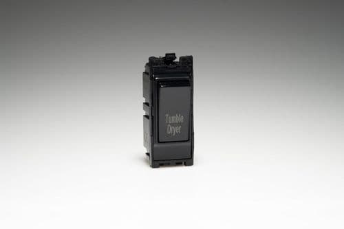 Varilight G201DB.TD PowerGrid Module Black 20A 1-Way Double Pole Switch 'Tumble Dryer'