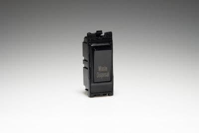 Varilight G201DB.WA PowerGrid Module Black 20A 1-Way Double Pole Switch 'Waste Disposal'