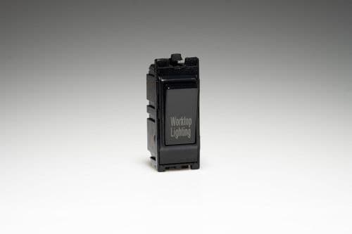 Varilight G201DB.WL PowerGrid Black 20A 1-Way Double Pole Switch 'Worktop Lighting'