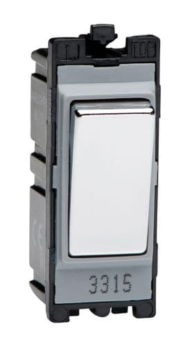 Varilight G201DC Powergrid Module Chrome 20A 1-Way Double Pole Switch