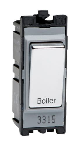 Varilight G201DC.BR Powergrid Module Chrome 20A 1-Way Double Pole Switch 'Boiler'