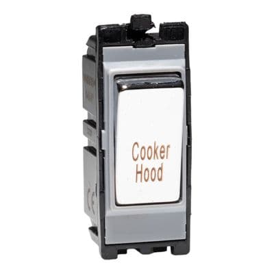 Varilight G201DC.CH Powergrid Module Chrome 20A 1-Way Double Pole Switch 'Cooker Hood'