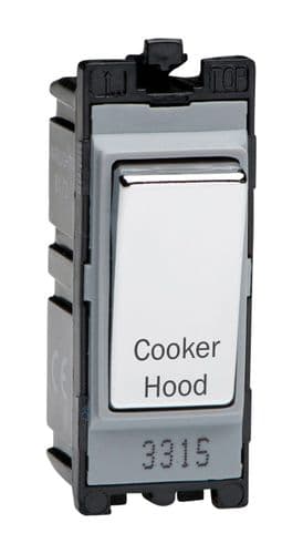 Varilight G201DC.CH Powergrid Module Chrome 20A 1-Way Double Pole Switch 'Cooker Hood'