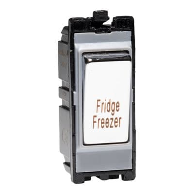 Varilight G201DC.FF Powergrid Module Chrome 20A 1-Way Double Pole Switch 'Fridge Freezer'
