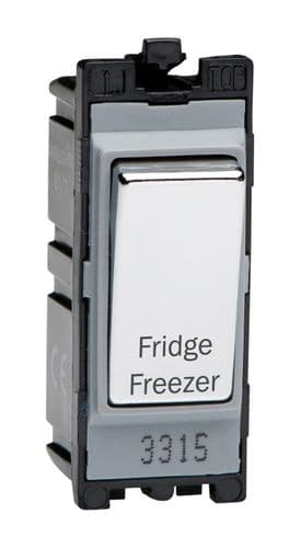 Varilight G201DC.FF Powergrid Module Chrome 20A 1-Way Double Pole Switch 'Fridge Freezer'