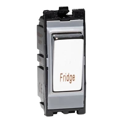 Varilight G201DC.FG Powergrid Module Chrome 20A 1-Way Double Pole Switch 'Fridge'