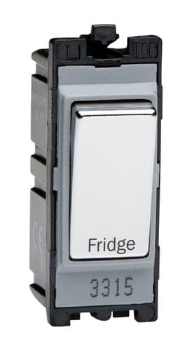 Varilight G201DC.FG Powergrid Module Chrome 20A 1-Way Double Pole Switch 'Fridge'