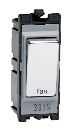 Varilight G201DC.FN Powergrid Module Chrome 20A 1-Way Double Pole Switch 'Fan'