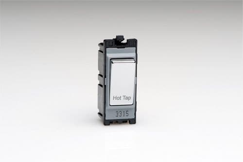 Varilight G201DC.HT Powergrid Module Chrome 20A 1-Way Double Pole Switch 'Hot Tap'