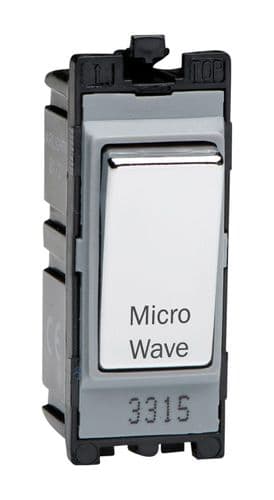 Varilight G201DC.MW Powergrid Module Chrome 20A 1-Way Double Pole Switch 'Microwave'