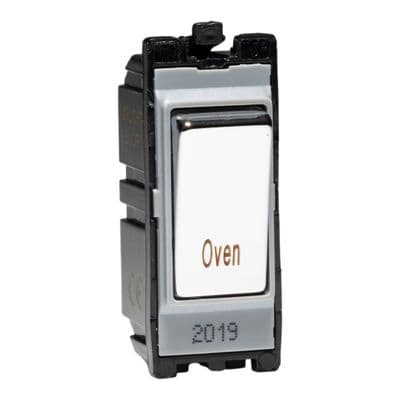 Varilight G201DC.OV Powergrid Module Chrome 20A 1-Way Double Pole Switch 'Oven'