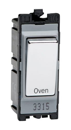 Varilight G201DC.OV Powergrid Module Chrome 20A 1-Way Double Pole Switch 'Oven'